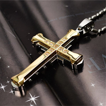 Men's Crystal Cross Necklace - Wnkrs