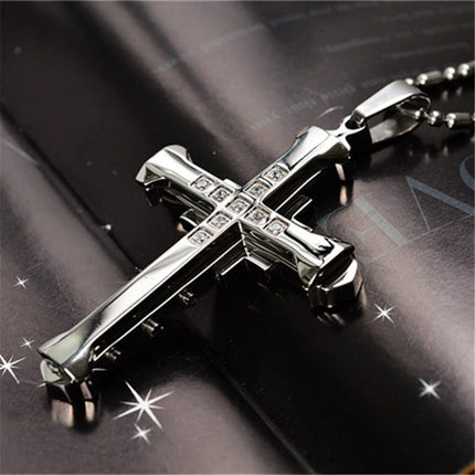 Men's Crystal Cross Necklace - Wnkrs