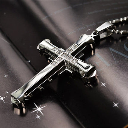 Men's Crystal Cross Necklace - Wnkrs