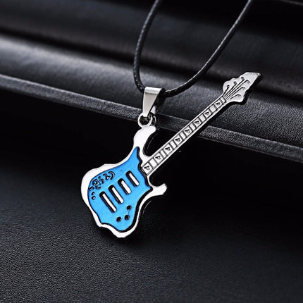 Men's Enamel Guitar Pendant Necklace - Wnkrs