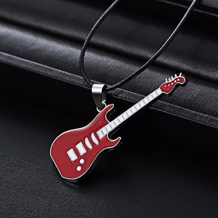 Men's Enamel Guitar Pendant Necklace - Wnkrs