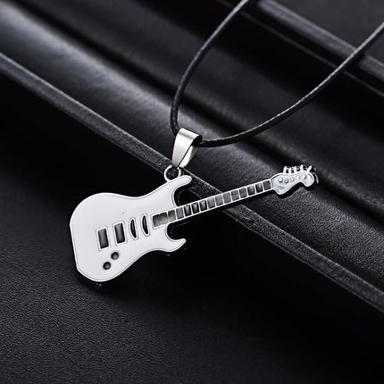 Men's Enamel Guitar Pendant Necklace - Wnkrs