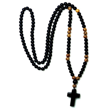 Wood Beads With Black Stone - wnkrs