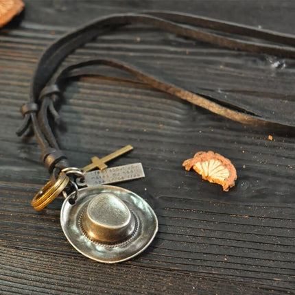 Leather Necklace for Men with Metal Cube Pendant - Wnkrs