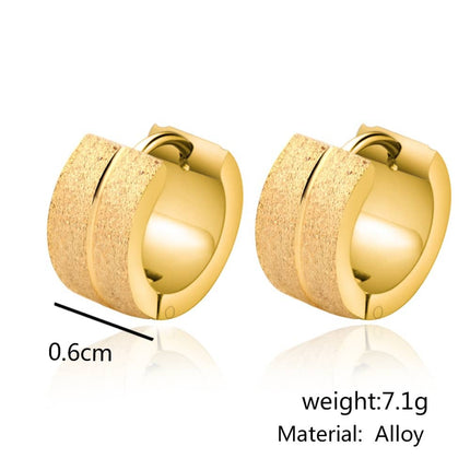 Gold/Silver/Black Stainless Steel Round Stud Earrings for Men - Wnkrs