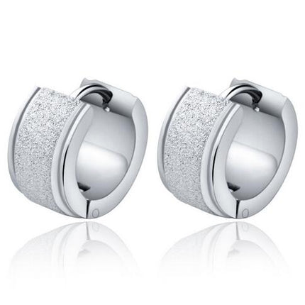 Gold/Silver/Black Stainless Steel Round Stud Earrings for Men - Wnkrs