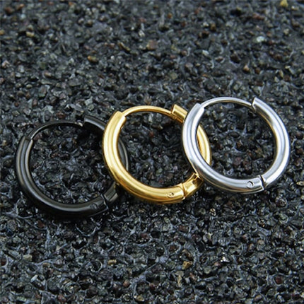 Men's Stainless Steel Simple Round Shaped Earrings - Wnkrs