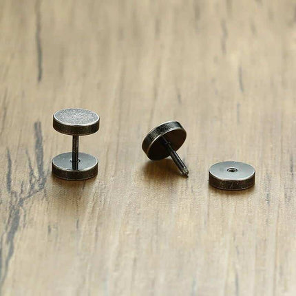 Retro Stainless Steel Stud Earrings for Men - wnkrs