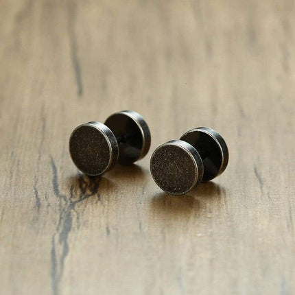 Retro Stainless Steel Stud Earrings for Men - wnkrs