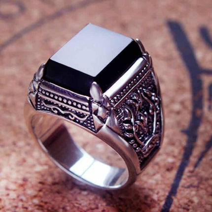 Men's Silver Onyx Ring - Wnkrs