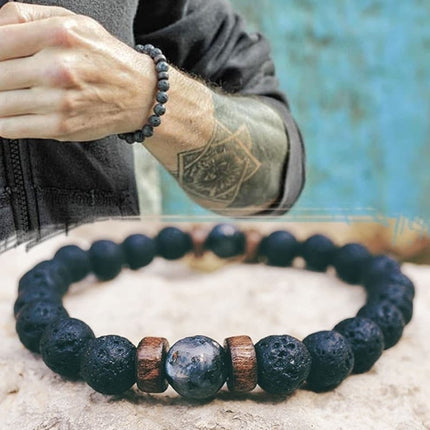 Men's Natural Moonstone Beaded Bracelet - Wnkrs
