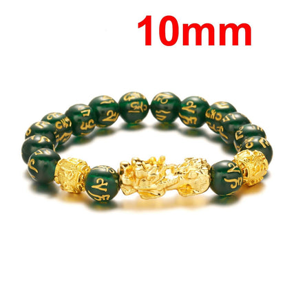 Buddhism Obsidian Stone Beaded Bracelet - Wnkrs