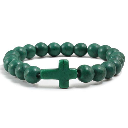 Men's Christian Cross Design Charm Bracelet - Wnkrs
