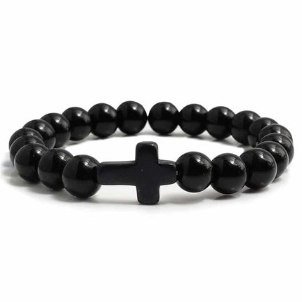 Men's Christian Cross Design Charm Bracelet - Wnkrs