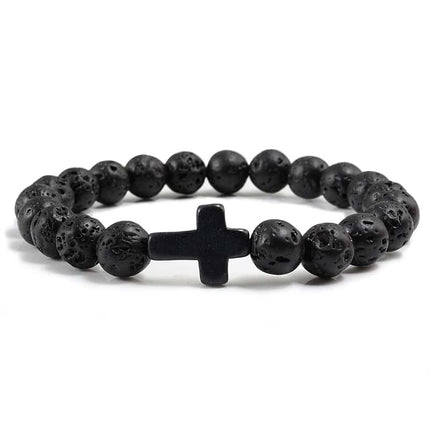 Men's Christian Cross Design Charm Bracelet - Wnkrs