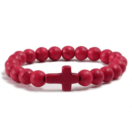 Men's Christian Cross Design Charm Bracelet - Wnkrs
