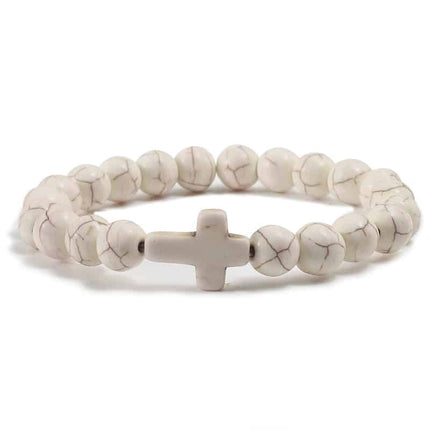Men's Christian Cross Design Charm Bracelet - Wnkrs