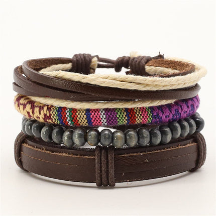 Cute Handmade Multilayered Leather Charm Bracelet - Wnkrs