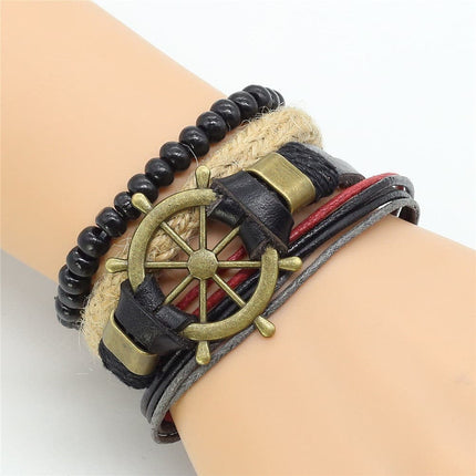Cute Handmade Multilayered Leather Charm Bracelet - Wnkrs