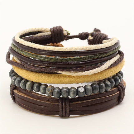 Cute Handmade Multilayered Leather Charm Bracelet - Wnkrs