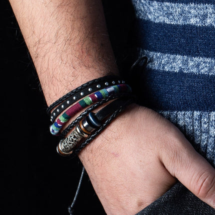 Men's Metal Leather Bracelet - Wnkrs