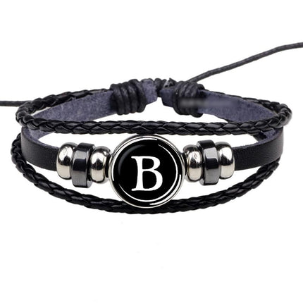 Men's Leather Personalized Bracelet with Symbol - Wnkrs