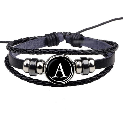 Men's Leather Personalized Bracelet with Symbol - Wnkrs