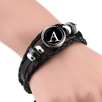 Men's Leather Personalized Bracelet with Symbol - Wnkrs