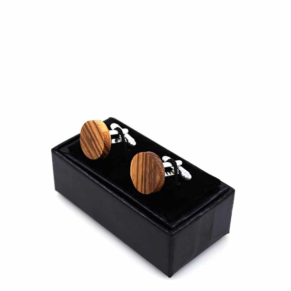 Men's Fashion Round Wooden Cufflinks