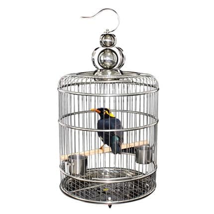 Large Vintage Stainless Steel Bird Cage - wnkrs