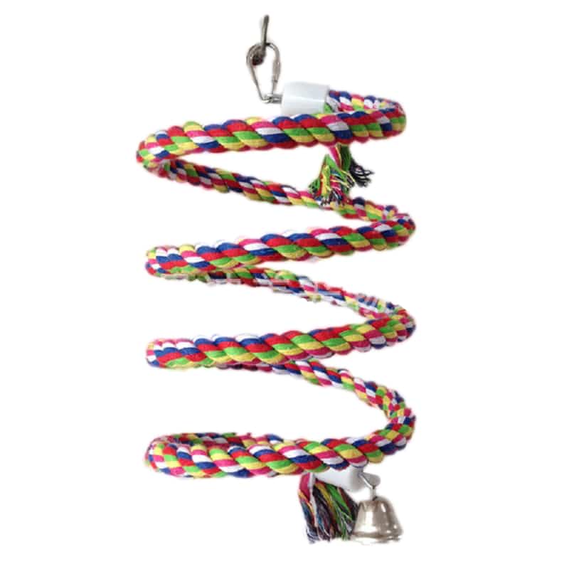 Cotton Spiral Bouncing Perch for Parrots
