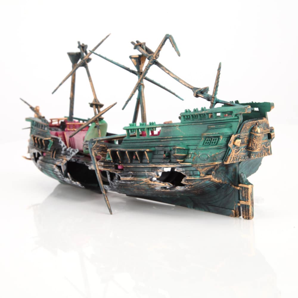 Resin Sailing Boat Aquarium Decoration