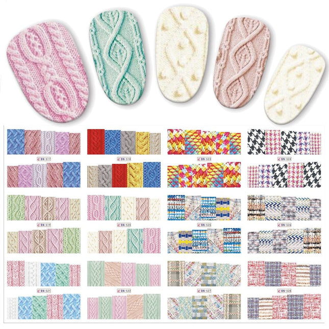 Knitted Style Nail Stickers - wnkrs