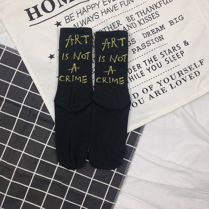 Art Is Not a Crime Harajuku Socks - Wnkrs