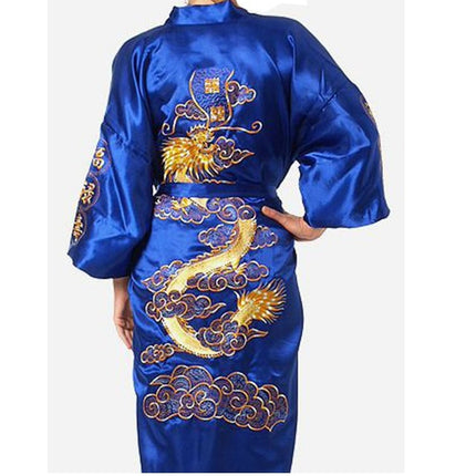 Men's Chinese Satin Robe with Embroidery - Wnkrs