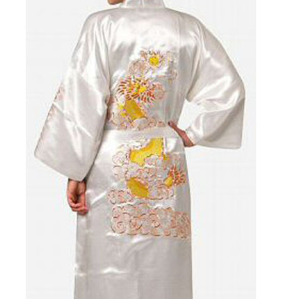 Men's Chinese Satin Robe with Embroidery - Wnkrs