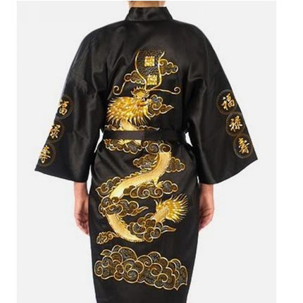 Men's Chinese Satin Robe with Embroidery - Wnkrs