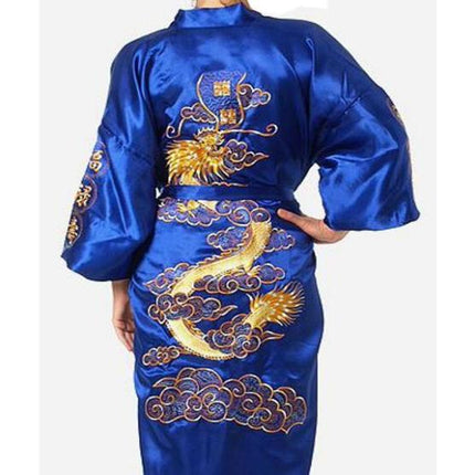 Men's Chinese Satin Robe with Embroidery - Wnkrs