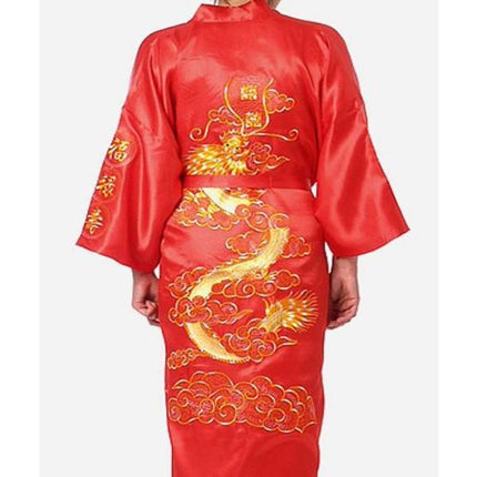 Men's Chinese Satin Robe with Embroidery - Wnkrs