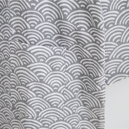 Men's Black/Gray Loose Thin Style Cotton Bathrobe - Wnkrs