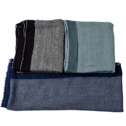 Men's Cotton and Linen Two Tone Scarf - Wnkrs