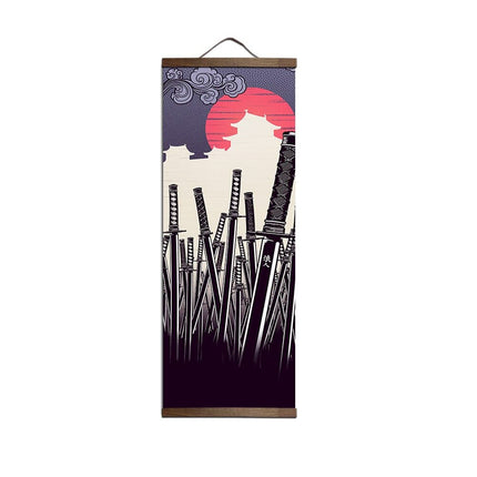 Samurai Printed Ukiyoe Style Scroll Painting for Home Decor - wnkrs