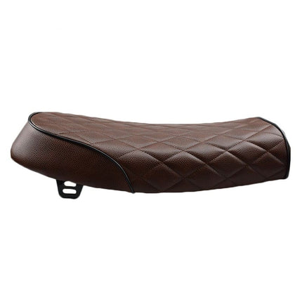 Quilted Dark Brown Leather Motorcycle Seat - wnkrs