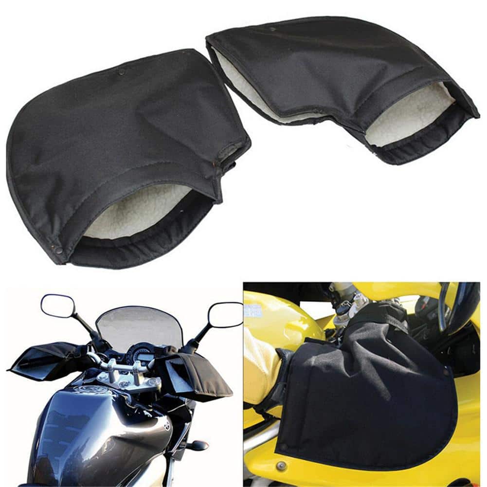 Lined Motorcycle Handlebar Mitt Cover Pair