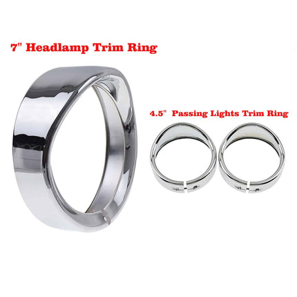 Motorcycle Chrome Headlight Trim Ring Set - wnkrs