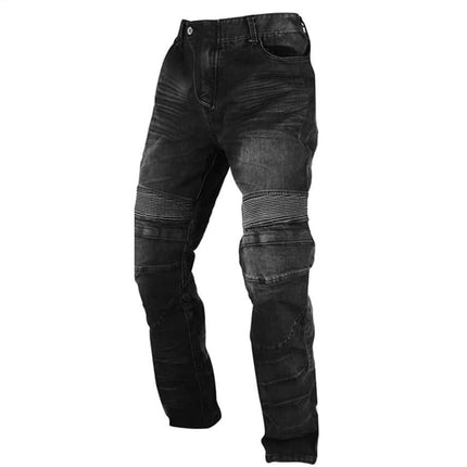 Cotton Motorcycle Jeans with Protective Knee Pads - wnkrs