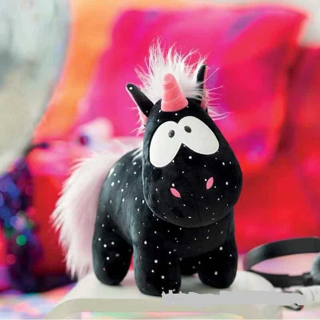 Black Unicorn Shaped Plush Toy - wnkrs