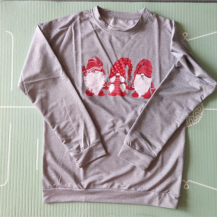 Women's Oversize Grey Pullover with Santa Printed - Wnkrs