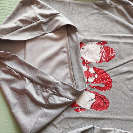 Women's Oversize Grey Pullover with Santa Printed - Wnkrs