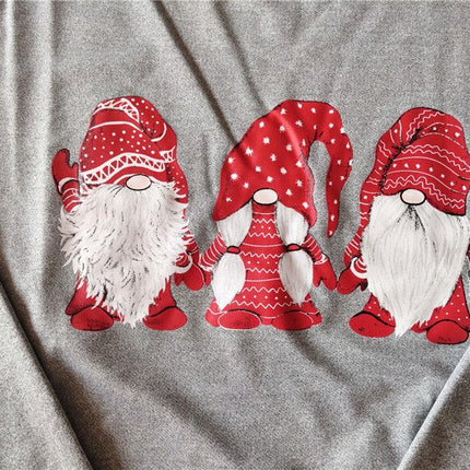 Women's Oversize Grey Pullover with Santa Printed - Wnkrs